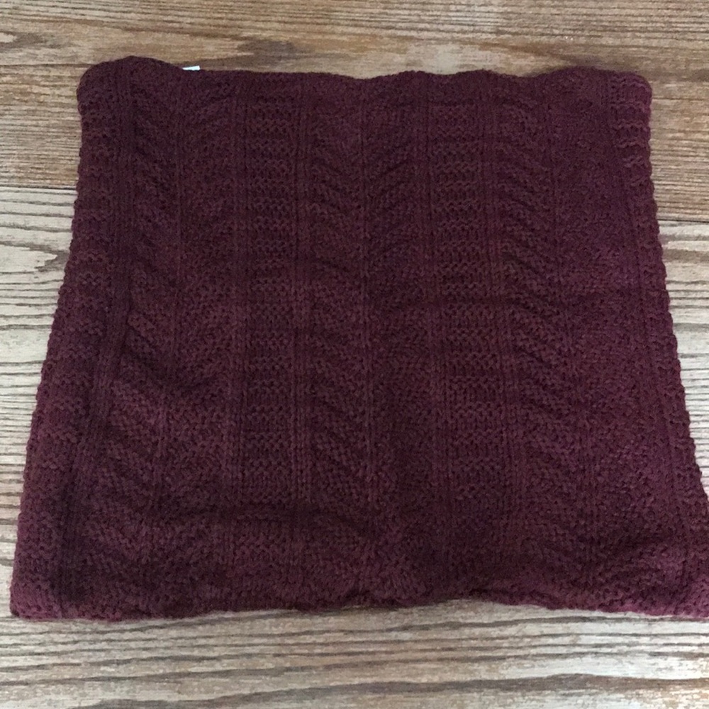Oui knit berry pillow cover cozy burgundy